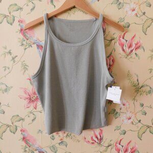 🦅 American Eagle Sage Green Ribbed Tank Top Size XXL